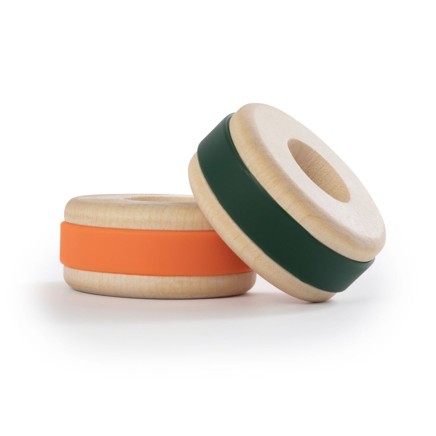 Would you go for dark green or orange tires on the Chill Pepper Chunkies No05 Wooden Toy Car The Explorer All-Terrain? Luckily you don't have to choose since they come with both