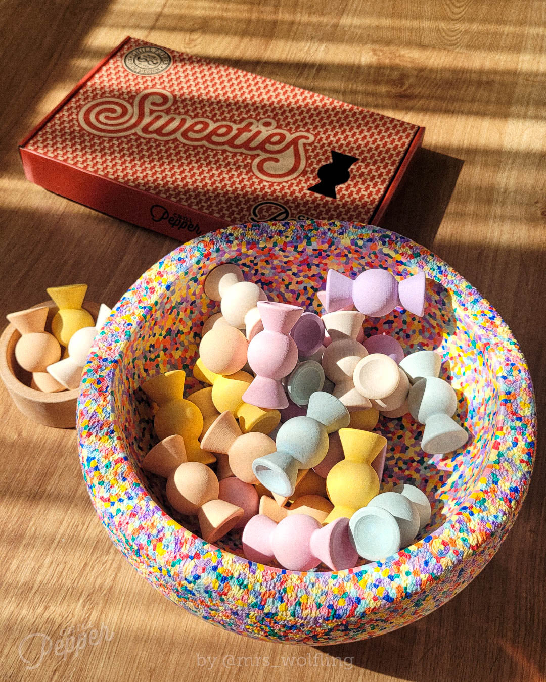 Chill Pepper Sweets – Houten Stapelspel "Peachy Pastels" (33 stuks)