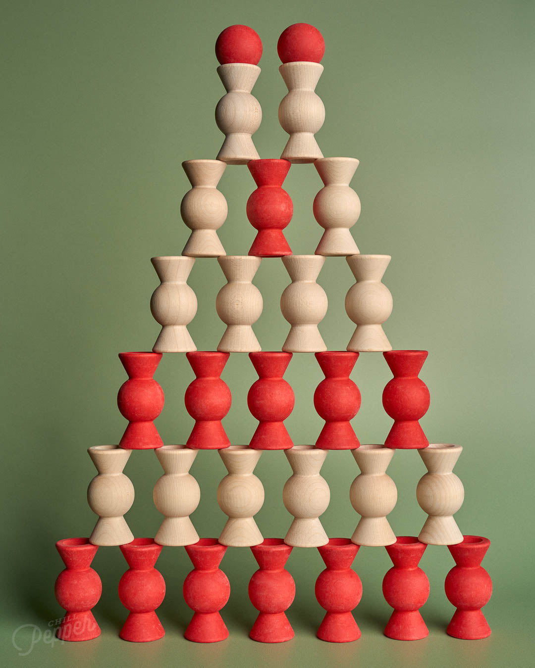 Chill Pepper Sweets – Houten Stapelspel "Sugar Free" (33 stuks)