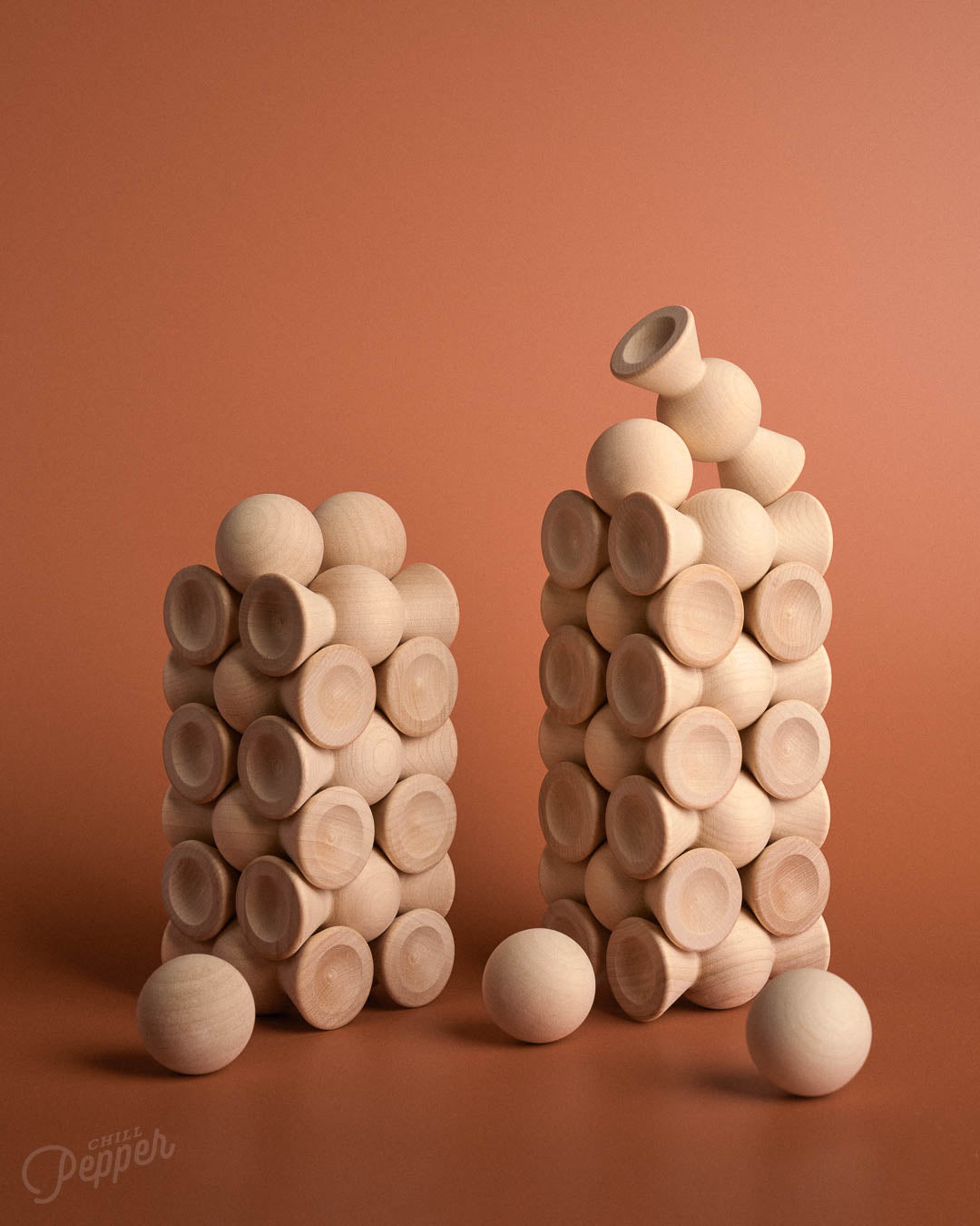 Chill Pepper Sweets – Wooden Stacking Game "Sugar Free" (33 pcs)