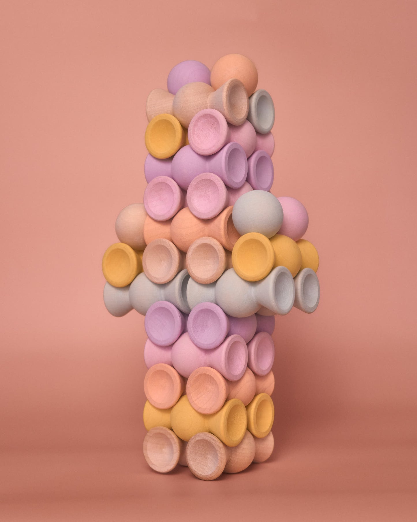 Chill Pepper Sweets – Houten Stapelspel "Peachy Pastels" (33 stuks)