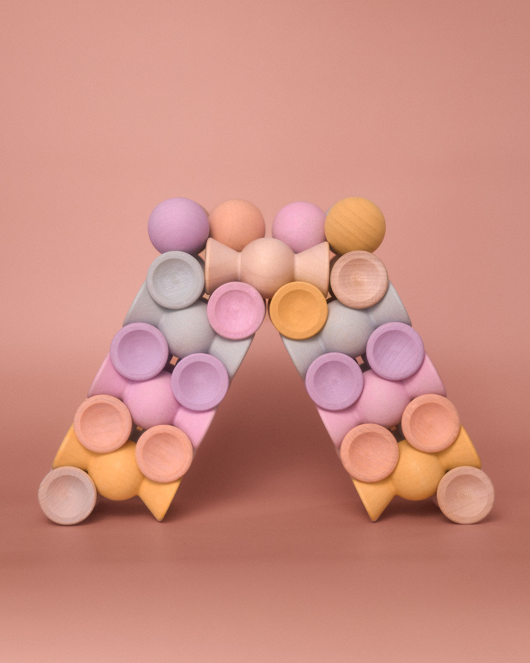 Chill Pepper Sweets – Houten Stapelspel "Peachy Pastels" (33 stuks)