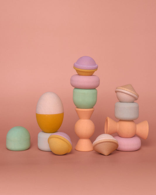 Chill Pepper Treats – Wooden Stacking & Spinning Game (13 pcs)