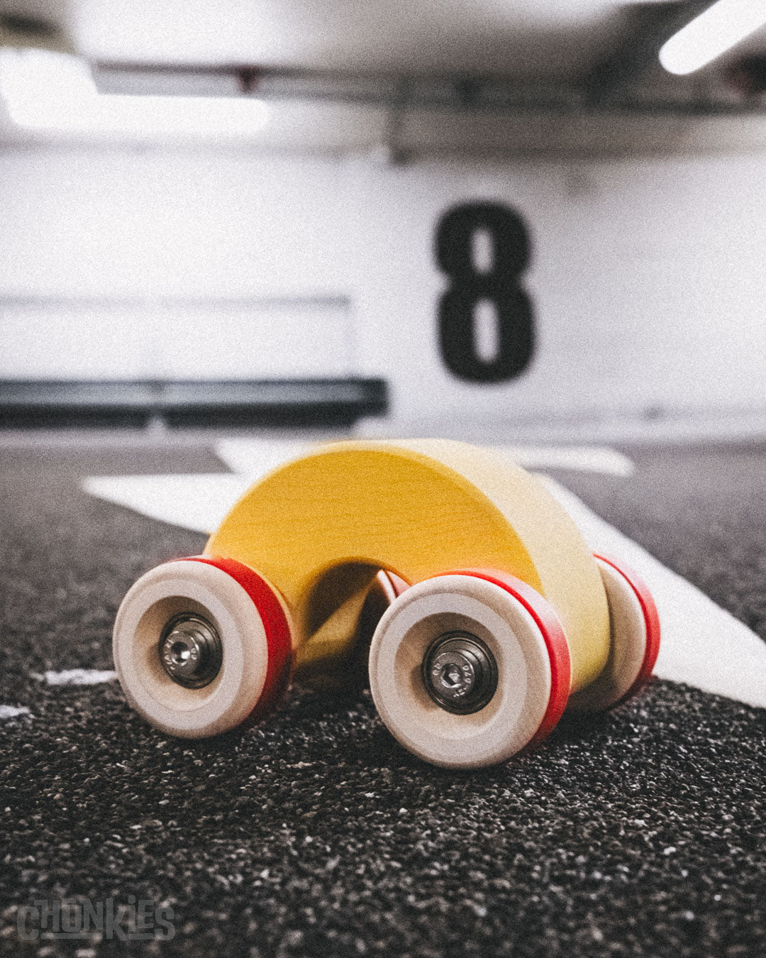 The highest quality and heavy solid build makes this CHunkies Rainbow car a favorite for your childs adventures. Here in an urban parking garage. Where will you take this big little explorer?
